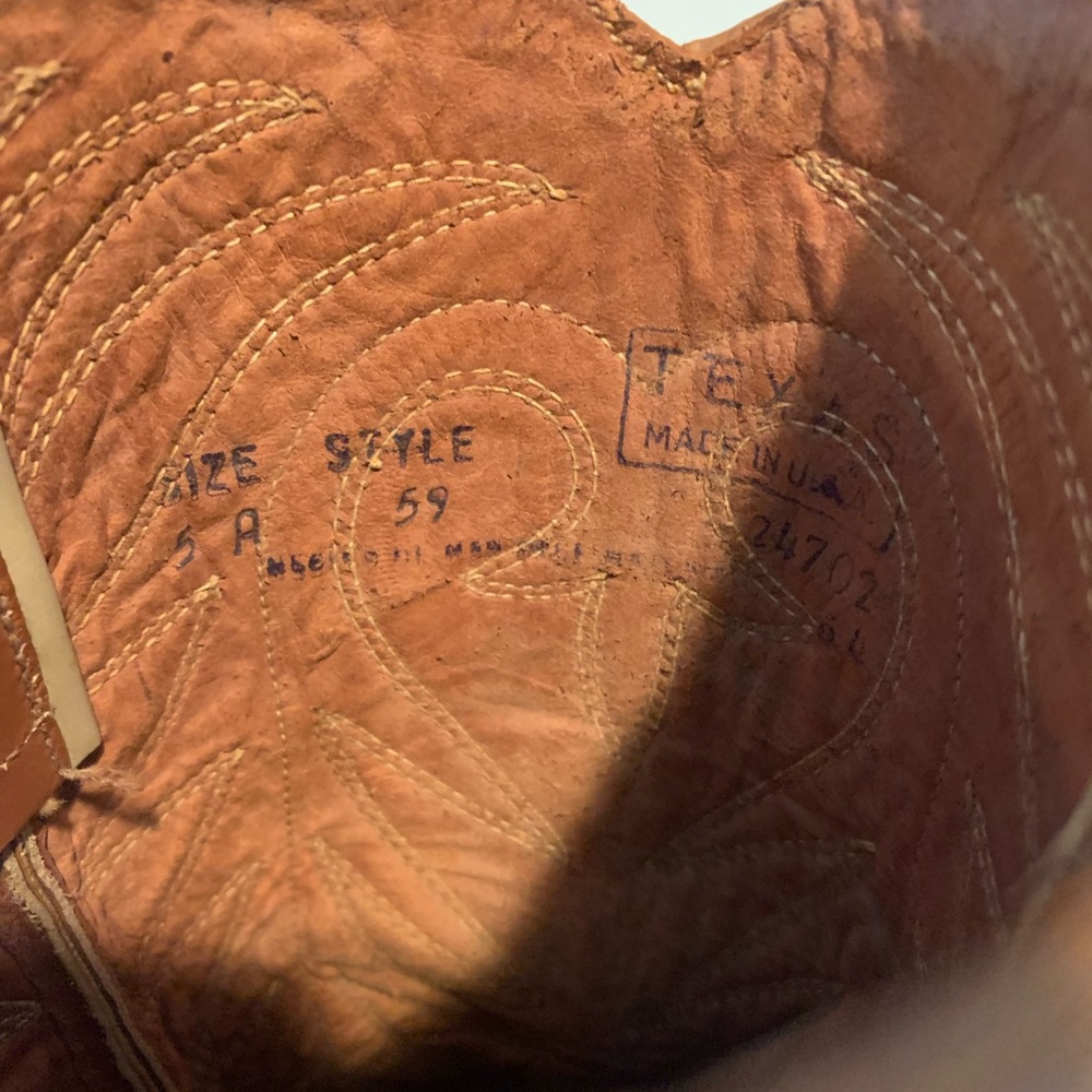 Vtg Cowboy boots leather Brown Texas Brand Women’s Size 5 Preowned See Pictures - Picture 6 of 8